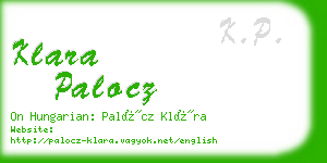 klara palocz business card